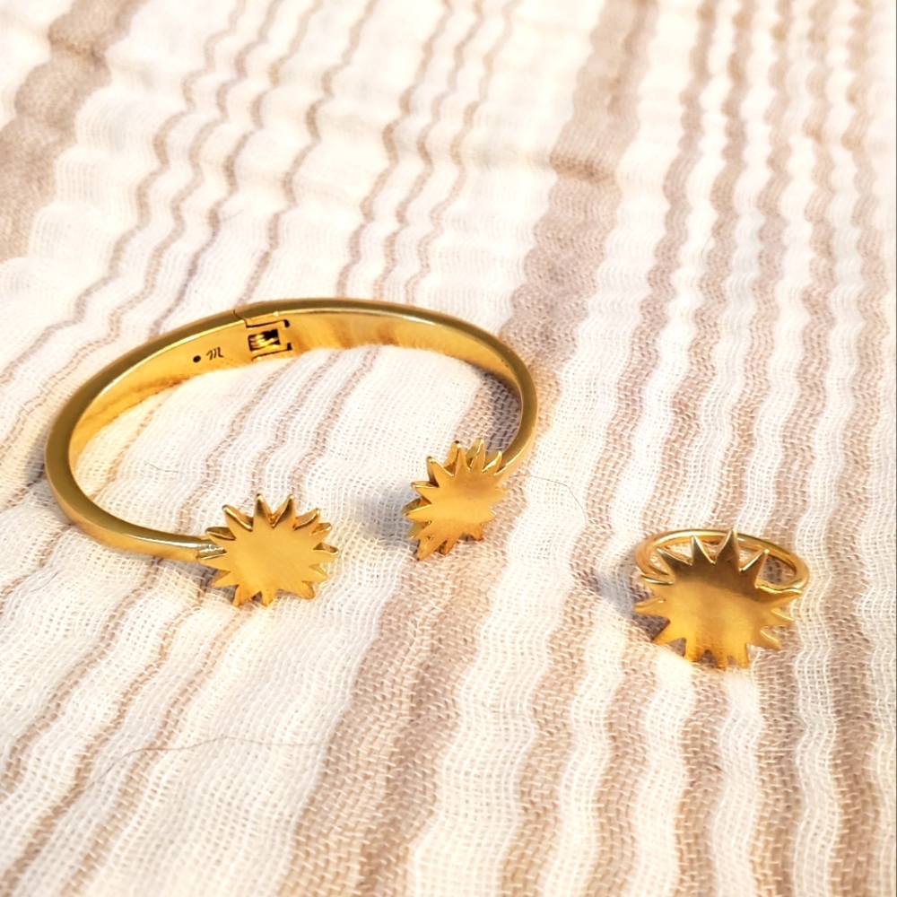 Madewell Sun ring and bracelet set